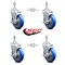 Service Caster 5 Inch Blue Polyurethane Swivel 3/8 Inch Threaded Stem Caster Set with Brake SCC-TS20S514-PPUB-BLUE-TLB-381615-4 - alternate 3